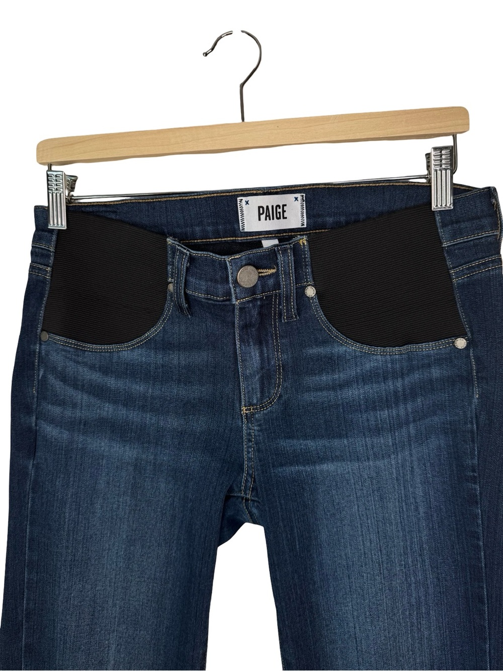 PAIGE Maternity Manhattan Slim Bootcut Jeans “Nottingham” Wash - Picture 7 of 16